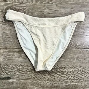 Revel Rey Abigal Bikini Bottom in Cream Snake, Size: M